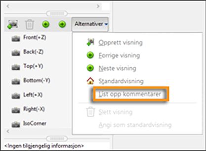 List opp kommentarer