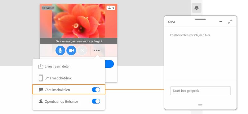 Livestreaming vanuit Fresco: chat inschakelen
