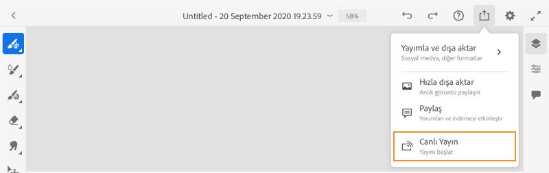 Fresco'dan canlı yayın yapma