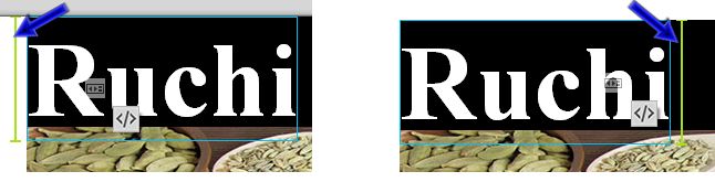 Live-Hilfslinien rechts und links vom Element