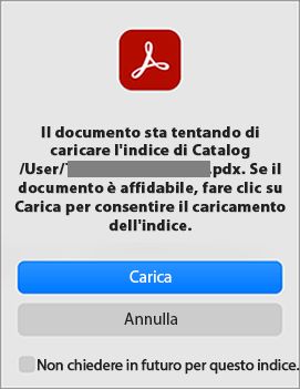 Caricare il file di indice associato