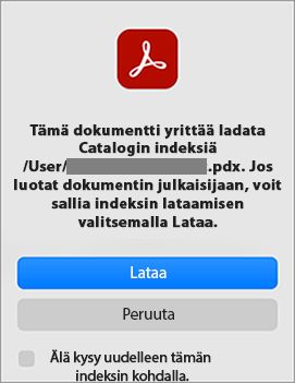 Lataa liittyvä indeksitiedosto