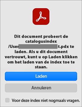 Het gekoppelde indexbestand laden