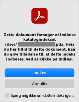 Indlæs den associerede indeksfil