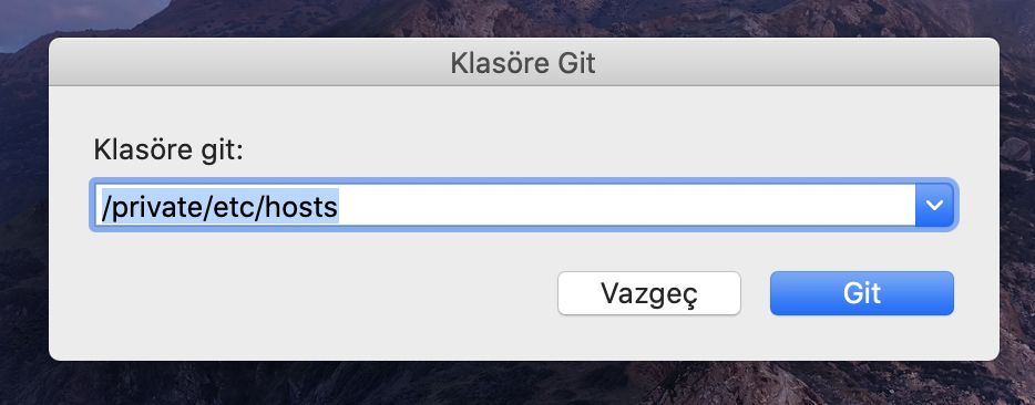 Hosts Dosyasını Bulma MacOS