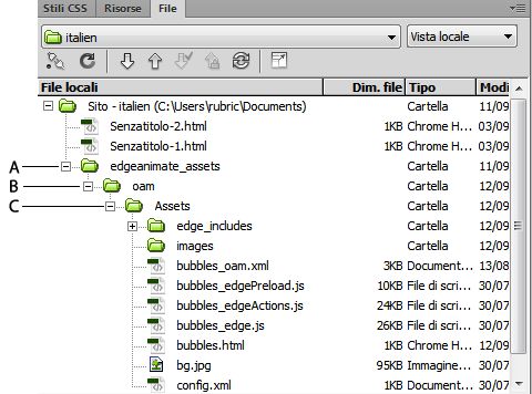 Posizione dei file estratti