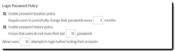Criterio password di accesso