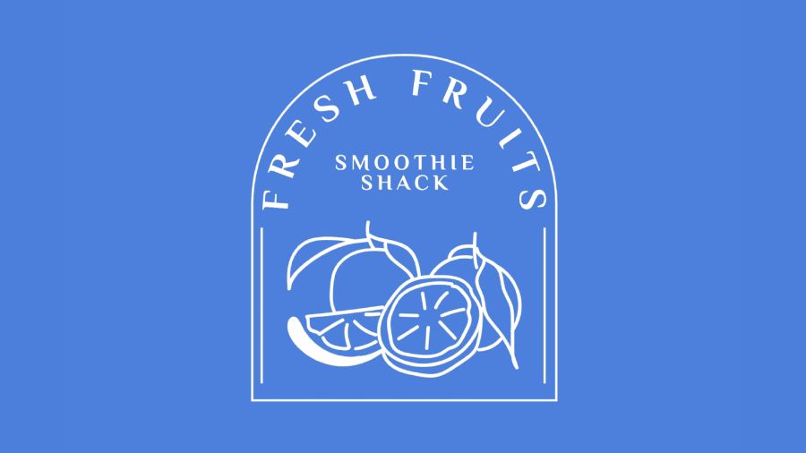 Logo for a smoothie shack utilizing serif fonts