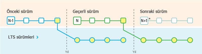 LTS sürümleri