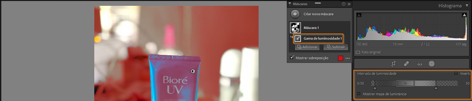 Intervalo de luminância