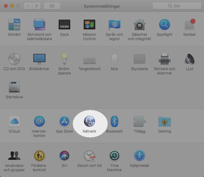 Konfigurera proxyn på Mac för att arbeta med modulen bibliotek – steg 2