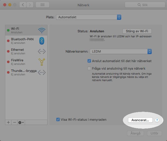 Konfigurera proxyn på Mac för att arbeta med modulen bibliotek – steg 3