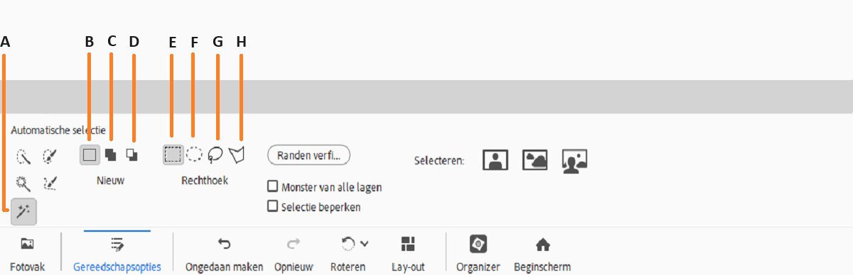 De tools Automatische selectie