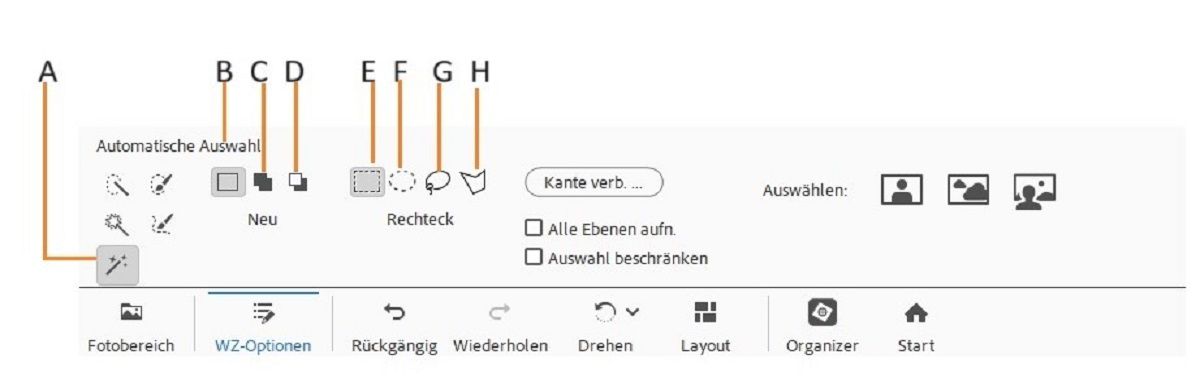 Werkzeuge zur automatischen Auswahl