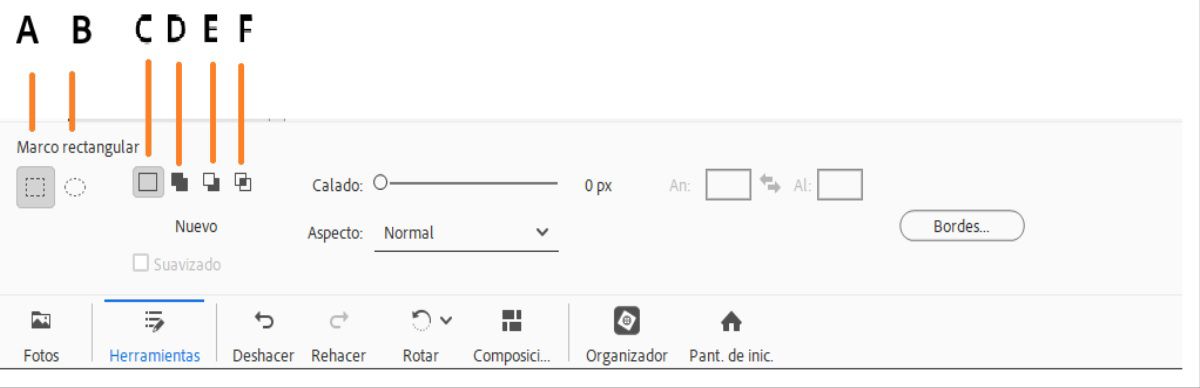 Herramientas Marco rectangular y Marco elíptico