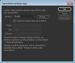 Upravitelný atribut tagu
