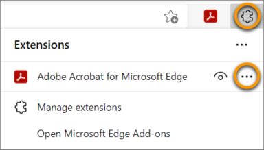Menu de três pontos para mais opções