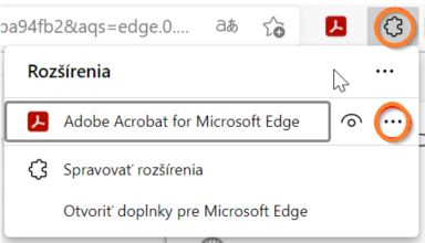 Viac možností v ponuke s tromi bodkami