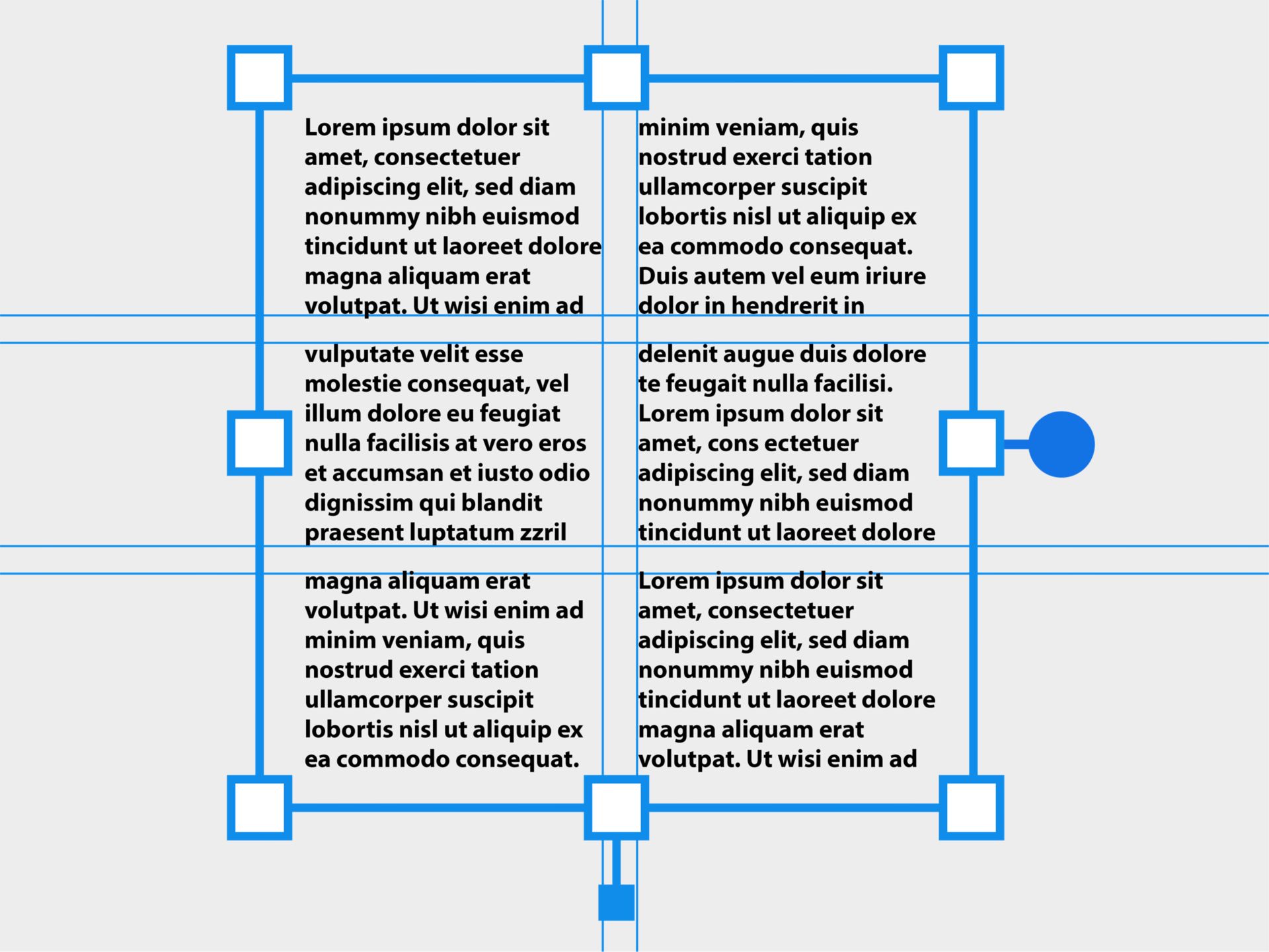 Lær, hvordan du tilføjer tekstrækker og -kolonner