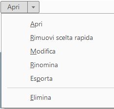 Opzioni per gestire uno strumento personalizzato