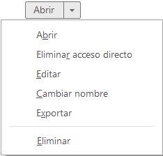 Opciones para administrar una herramienta personalizada