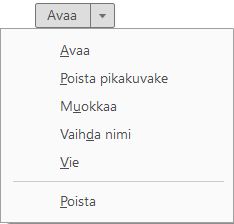 Muokatun työkalun hallintatoiminnot