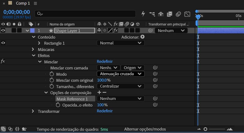 Interface de referência da máscara