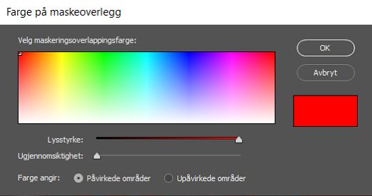 Velge en farge for maskeoverlegget
