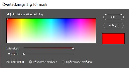 Välj en färg för maskövertäckningen