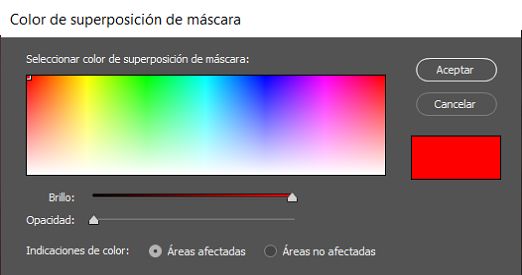 Elija un color para la superposición de máscara