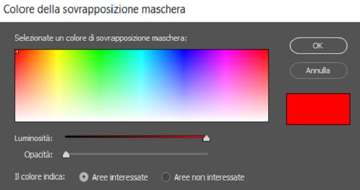 Scegliere un colore per la sovrapposizione maschera