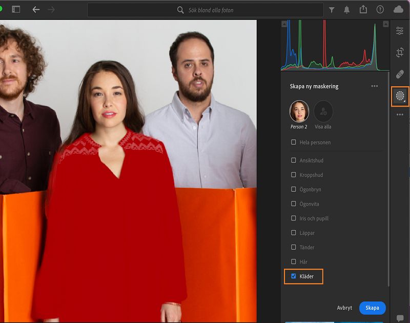Markera kläder i masken Personer