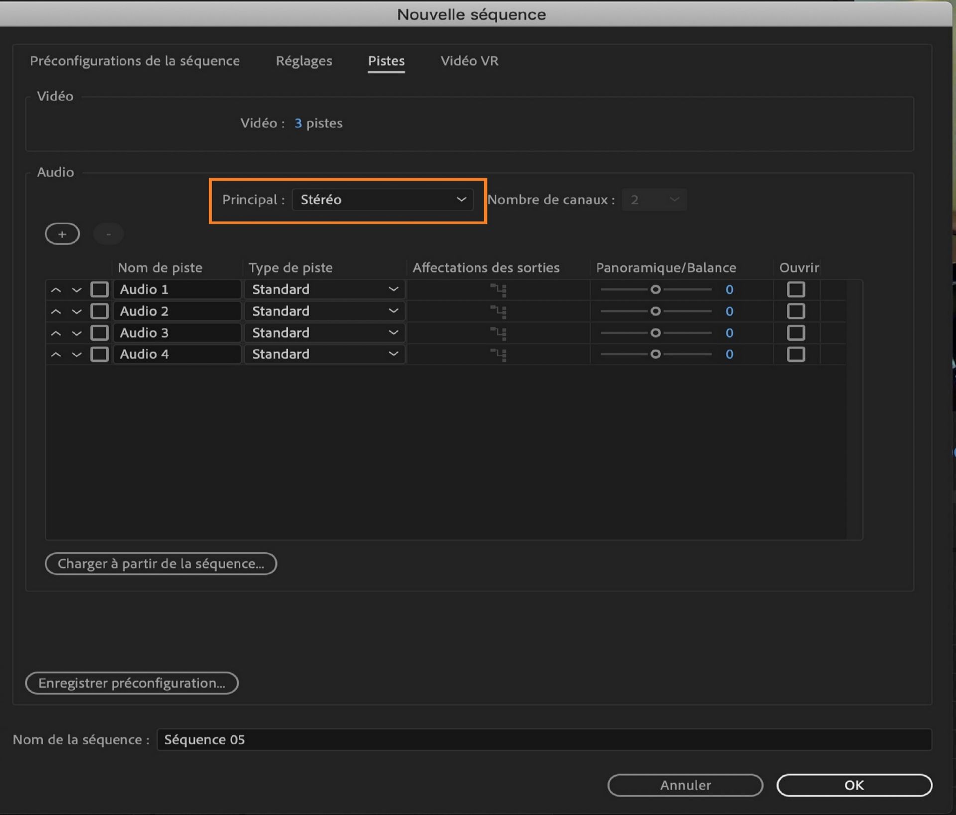 Piste audio principale