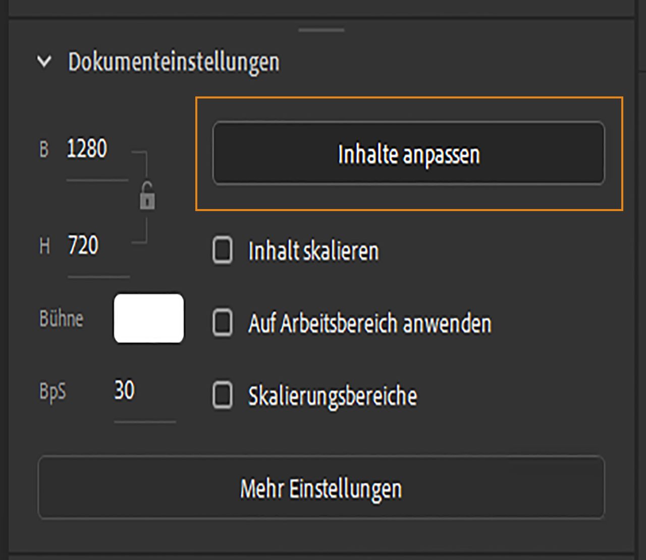 Option „Inhalt abgleichen“
