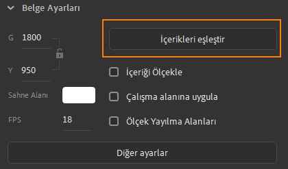 İçerik eşleştirme seçeneği