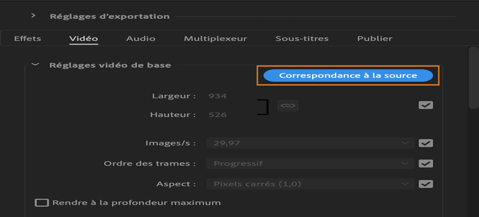 Correspondance à la source