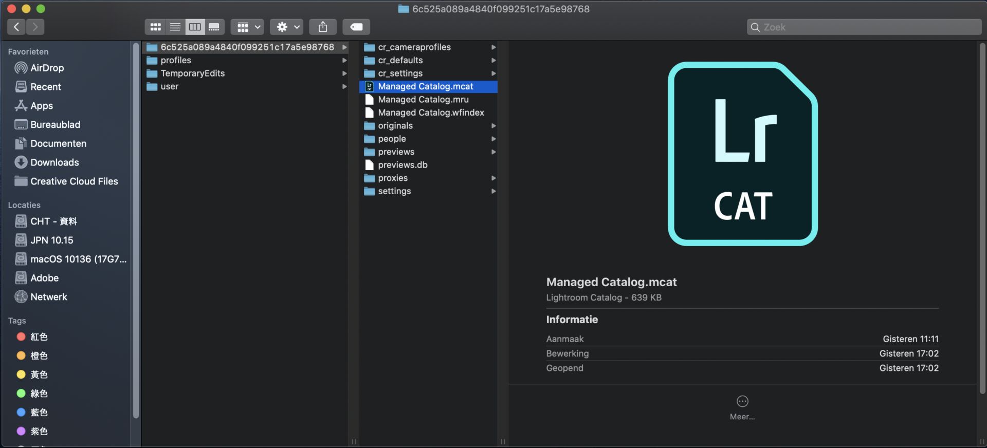 Locatie van MCAT-bestanden op MacOS