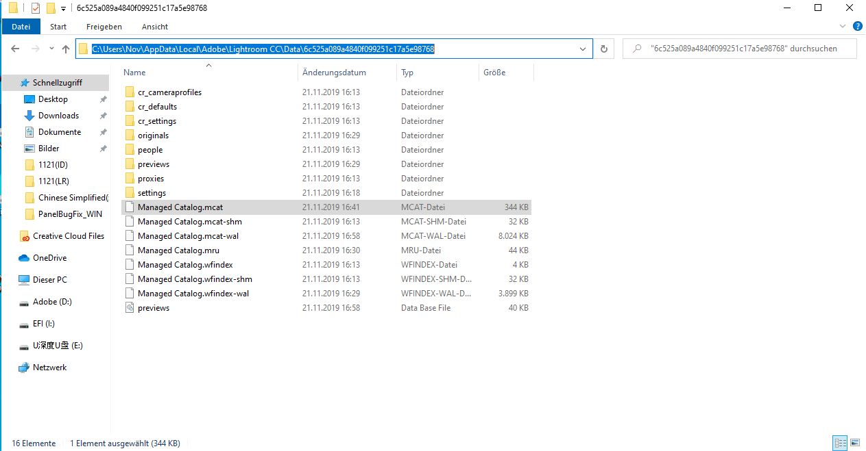 MCAT Dateispeicherort unter Windows 