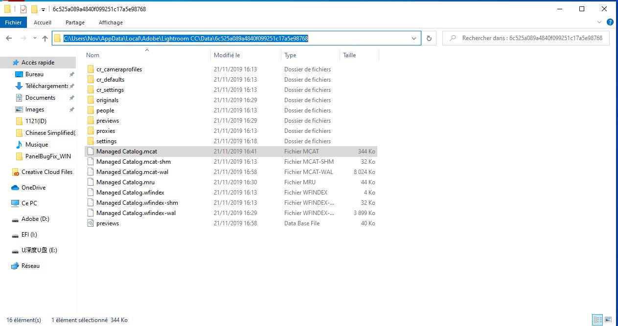 Emplacement du fichier MCAT sous Windows 