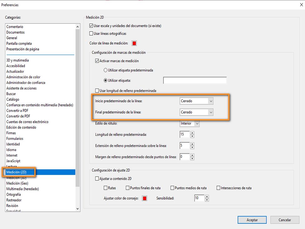 Preferencia de Acrobat para el final de línea predeterminado