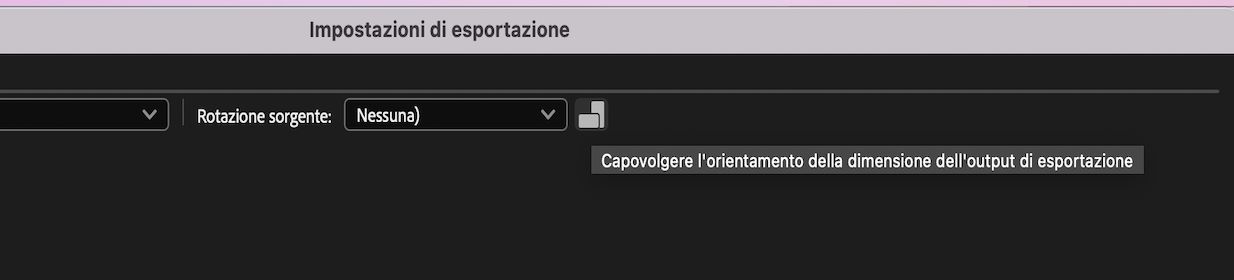 Rotazione dei file multimediali nella schermata di esportazione di Adobe Media Encoder