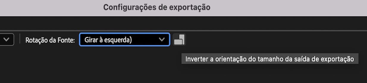 Girar mídia na tela de Exportação do Adobe Media Encoder