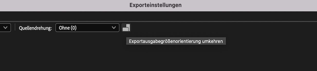 Drehen von Medien im Exportbildschirm von Adobe Media Encoder