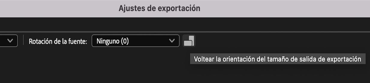 Rotar medios en la pantalla Exportar de Adobe Media Encoder