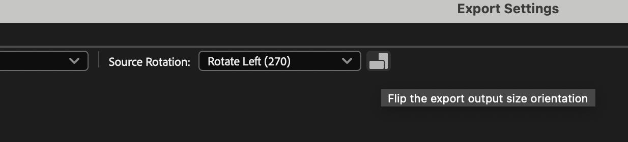 Rotate media in Adobe Media Encoder's Export screen
