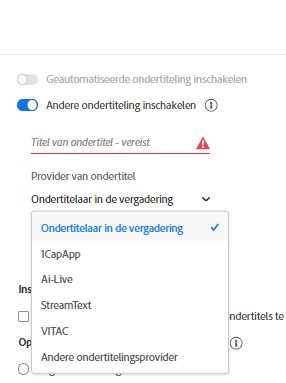 Meerdere ondertitelingsproviders