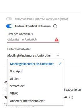 Mehrere Untertitelanbieter