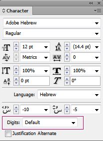 Selezione del tipo di cifre