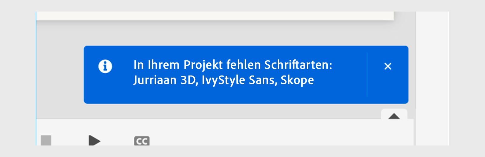 Fehlende Schriftarten