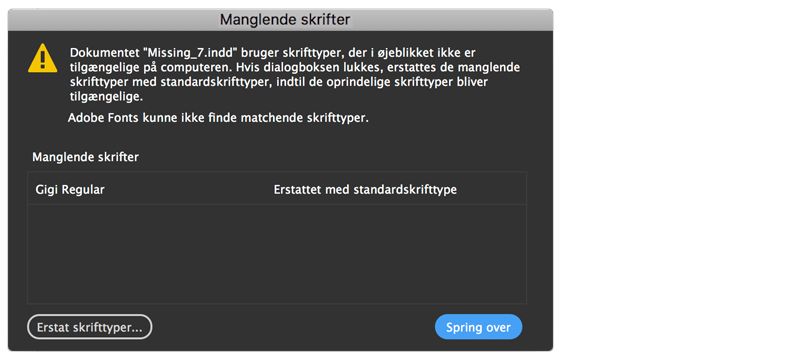 dialogboks for manglende skrifttyper